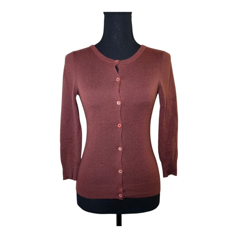 J.Crew Women’s XXS Burgundy & Lime 100% Cashmere Button Cardigan Sweater Bundle